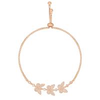 Zinc Alloy Bracelet Butterfly gold color plated adjustable & micro pave cubic zirconia & for woman nickel lead & cadmium free Length Approx 6-9 Inch Sold By PC