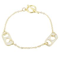 Bracelets en laiton, Placage de couleur d'or, pour femme & émail, Longueur:Environ 7.3 pouce, Vendu par PC
