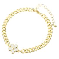 Bracelets en laiton, Placage de couleur d'or, pour femme & émail, Longueur:Environ 9.5 pouce, Vendu par PC