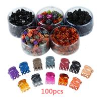 Hair Claw Clips, Polystyrene, injection moulding, for woman, more colors for choice, 10x15mm, 100PCs/Box, Sold By Box