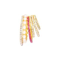 Stop cynku Kolczyk Klips, ze Perła plastikowa, biżuteria moda & dla kobiety & z kamieniem, dostępnych więcej kolorów, bez zawartości niklu, ołowiu i kadmu, 25x15mm, sprzedane przez PC