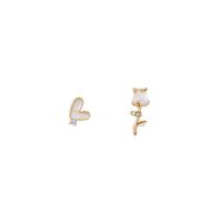 Zinc Alloy Stud Earring high quality plated fashion jewelry & for woman & enamel & with rhinestone two different colored Sold By Pair