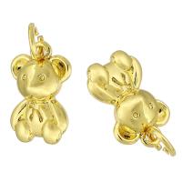 Brass Jewelry Pendants, Bear, gold color plated, fashion jewelry & DIY, golden, 8x13x4mm, Hole:Approx 3mm, 10PCs/Lot, Sold By Lot