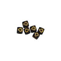 Acrylic Jewelry Beads Square with cross pattern & DIY black Approx Sold By Bag
