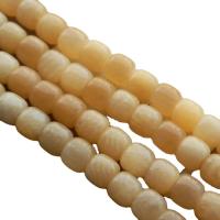 Pale Brown Jade Beads, barrel, polished, DIY, yellow, 9x10mm, Approx 42PCs/Strand, Sold By Strand