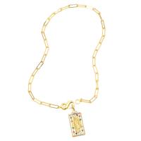 Cubic Zircon Micro Pave Brass Necklace, Virgin Mary, gold color plated, Unisex & different styles for choice & micro pave cubic zirconia, mixed colors, nickel, lead & cadmium free, 50x20mm, Length:17.7 Inch, Sold By PC