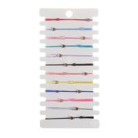 Polyester Cord Bracelet Set with Zinc Alloy gold color plated 12 pieces & for woman mixed colors Length 6.7 Inch Sold By Set