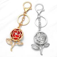 Bag Purse Charms Keyrings Keychains, Tibetan Style, with Crystal, Rose, plated, for woman & with rhinestone, more colors for choice, nickel, lead & cadmium free, 62x43mm, Length:5.4 Inch, Sold By PC