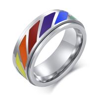 Prst prsten od inoxa, 304 nehrđajućeg čelika, modni nakit & različite veličine za izbor & za čovjeka, izvorna boja, 8mm, Prodano By PC