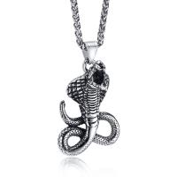 Stainless Steel Jewelry Necklace, 304 Stainless Steel, Snake, fashion jewelry & different styles for choice & for man, original color, 30.50x42.50mm, Length:Approx 24 Inch, Sold By PC