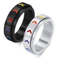 Prst prsten od inoxa, 304 nehrđajućeg čelika, epoksi naljepnica, modni nakit & bez spolne razlike & različite veličine za izbor, više boja za izbor, 6mm, Prodano By PC