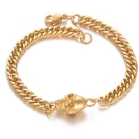 Bracelet d'acier titane, bijoux de mode & unisexe & styles différents pour le choix, doré, 5mm, Longueur:20 cm, Vendu par PC
