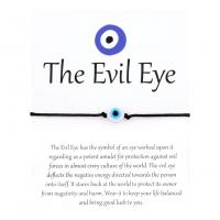 Evil Eye smykker armbånd, Terylene Cord, med Resin, Runde, Justerbar & mode smykker & Unisex, flere farver til valg, Længde 18-36 cm, Solgt af PC