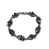 Titanium Steel Bracelet & Bangle Skull anoint fashion jewelry & punk style & for man 230mm Sold By PC