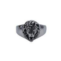 Пальцевидное Кольцо Титановой Стали, титан, Лев, разный размер для выбора & Мужский, 15mm, продается PC