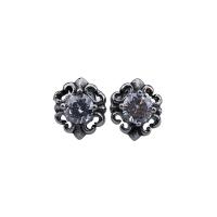 Titanium Steel Stud Earring, fashion jewelry & Unisex & with rhinestone, 13mm, Sold By Pair