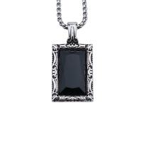 Titanium Steel Pendants Square for man & with cubic zirconia 47mm Sold By PC
