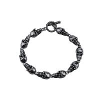 Titanium Steel Bracelet & Bangle Skull anoint fashion jewelry & punk style & for man 230mm Sold By PC