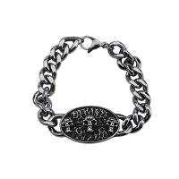 Tytan stalowa bransoleta, Titantium stali, Namaścić, biżuteria moda & styl punk & dla człowieka, 210mm, sprzedane przez PC