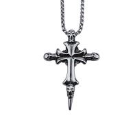 Titanium Steel Pendants Cross anoint punk style & for man 58mm Sold By PC