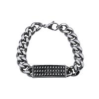 Bracelet d'acier titane, Oindre, bijoux de mode & le style de punk & pour homme, 210.50mm, Vendu par PC