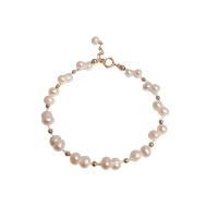 Shell Jewelry Bracelet, Shell Pearl, with 14K Gold Coated Copper, fashion jewelry & for woman, Length:Approx 6.3 Inch, Sold By PC
