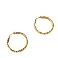 Stainless Steel Hoop Earring, 304 Stainless Steel, Wheat, 18K gold plated, different styles for choice & for woman, US Ring Size:6-8, Sold By PC