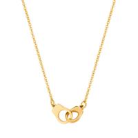 Stainless Steel Jewelry Necklace, 304 Stainless Steel, Handcuffs, 14K gold plated, fashion jewelry & for woman, Length:Approx 16 Inch, Sold By PC