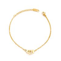 Stainless Steel Jewelry Bracelet 304 Stainless Steel with 1.85inch extender chain Handcuffs Vacuum Ion Plating fashion jewelry & for woman Length Approx 6.5 Inch Sold By PC