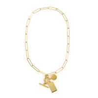 Stainless Steel Jewelry Necklace 304 Stainless Steel Geometrical Pattern Vacuum Ion Plating fashion jewelry & for woman Length Approx 16 Inch Sold By PC