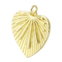 Μενταγιόν Brass Heart, Ορείχαλκος, Καρδιά, χρώμα επίχρυσο, DIY, 19x22x3mm, Τρύπα:Περίπου 3mm, Sold Με PC