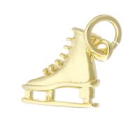 Brass Jewelry Pendants, Shoes, gold color plated, DIY, 12x10x3mm, Hole:Approx 3mm, Sold By PC