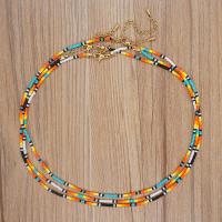 Glass Seed Beads Necklace, Tibetan Style, with Seedbead, with 1.97inch extender chain, fashion jewelry & for woman, more colors for choice, nickel, lead & cadmium free, Length:Approx 16.54 Inch, Sold By PC