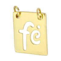 Hollow Brass Pendants Rectangle gold color plated fashion jewelry & DIY & double-hole golden Approx 3mm Sold By PC