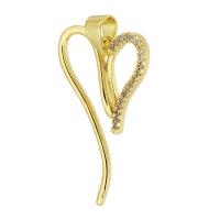 Cubic Zirconia Micro Pave Brass Pendant, Heart, gold color plated, fashion jewelry & DIY & micro pave cubic zirconia, golden, 16.50x28x4mm, Hole:Approx 4mm, 10PCs/Lot, Sold By Lot