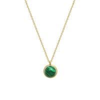 Titanium Steel Necklace, with Natural Turquoise, with 5cm extender chain, Round, Vacuum Ion Plating, for woman, more colors for choice, 12.50x10mm, Length:Approx 40 cm, Sold By PC