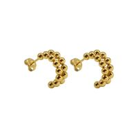 Titanium Steel  Earring, Vacuum Ion Plating, for woman, golden, 6x15mm, Sold By Pair