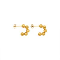 Boucle d'oreille Acier Titane, pour femme, doré, 23x16mm, Vendu par paire