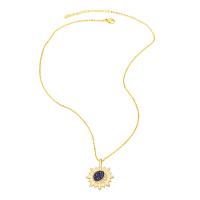 Cubic Zircon Micro Pave Brass Necklace, with 2 extender chain, gold color plated, different styles for choice & micro pave cubic zirconia & for woman & enamel, more colors for choice, nickel, lead & cadmium free, 30x24mm, Length:17.7 Inch, Sold By PC