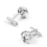 Brass Cufflinks, silver color plated, for man, silver color, nickel, lead & cadmium free, 14.50x14.50mm, Sold By Pair