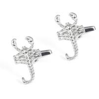 Brass Cufflinks, Scorpion, silver color plated, for man, silver color, nickel, lead & cadmium free, 24.50x15mm, Sold By Pair