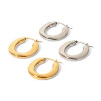 Stainless Steel Hoop Earring, 304 Stainless Steel, Vacuum Ion Plating, fashion jewelry & for woman, more colors for choice, 27x21mm, Sold By Pair