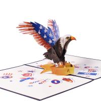 Paper 3D Greeting Card, eagle, handmade, Foldable & 3D effect, 150x200mm, Sold By PC