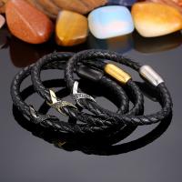 PU Leather Cord Bracelets, fashion jewelry & Unisex & with rhinestone, more colors for choice, 6mm,9mm, Sold By PC