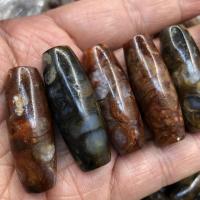 Naturalne tybetańskie koraliki Dzi z agatu, Agat tybetański, Bęben, obyty, DIY, 40x15mm, sprzedane przez PC