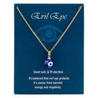Evil Eye Jewelry Necklace, 304 Stainless Steel Chain, with Lampwork, with 2 Inch extender chain, plated, Adjustable & fashion jewelry & different styles for choice & enamel & with rhinestone, more colors for choice, Length:18 Inch, Sold By PC