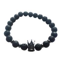 Gemstone Bracelets, Lava, with Brass, Crown, plated, fashion jewelry & Unisex, more colors for choice, Length:18-21 cm, Sold By PC