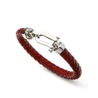 Leather Cord Bracelet, with 316L Stainless Steel, polished, fashion jewelry & for man, more colors for choice, Length:17-23 cm, Sold By PC