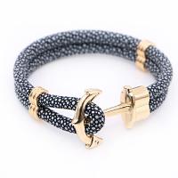 PU Leather Cord Bracelets, with Tibetan Style, plated, fashion jewelry & for man, more colors for choice, Length:Approx 20 cm, Sold By PC