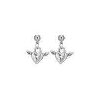 Zinc Alloy Drop Earrings Heart silver color plated fashion jewelry & for woman silver color nickel lead & cadmium free Sold By Pair